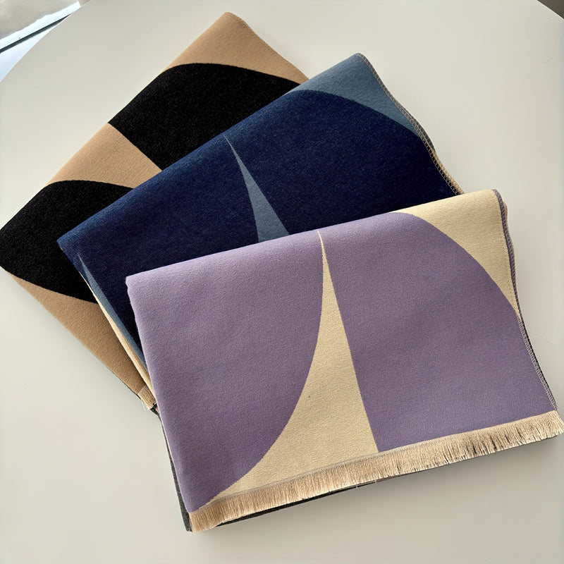 Sleek Geometric Scarf for Warmth and Elegance