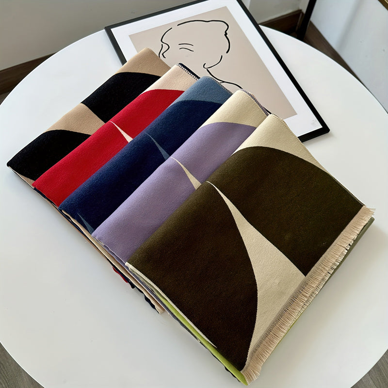 Sleek Geometric Scarf for Warmth and Elegance