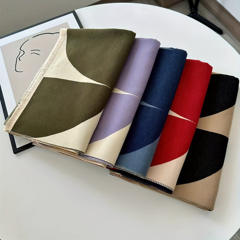 Sleek Geometric Scarf for Warmth and Elegance