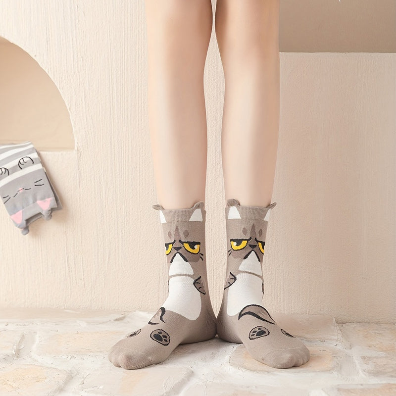 Set of 5 pairs of colorful, cartoon socks for all occasions