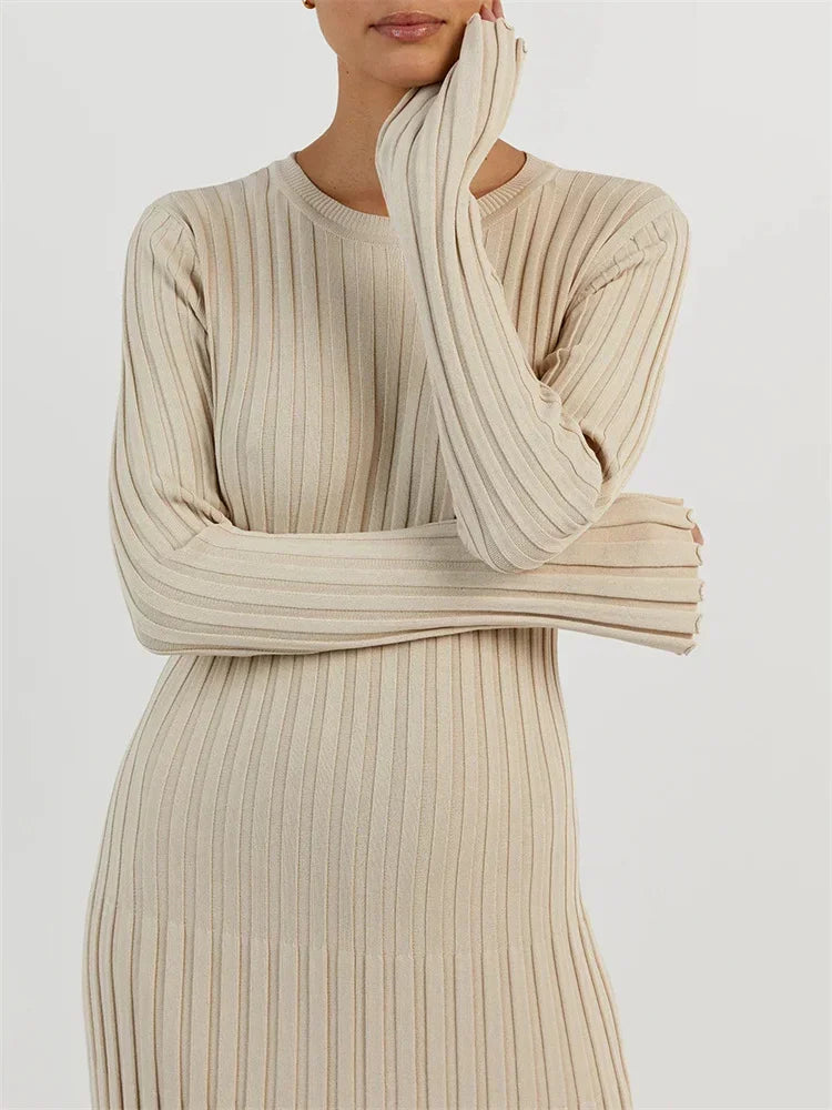 Elora - Lace-up Knitted Dress