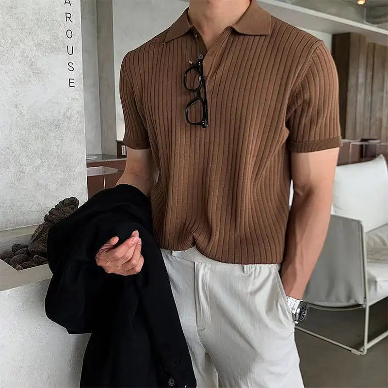 Mario Short Sleeves Striped Polo