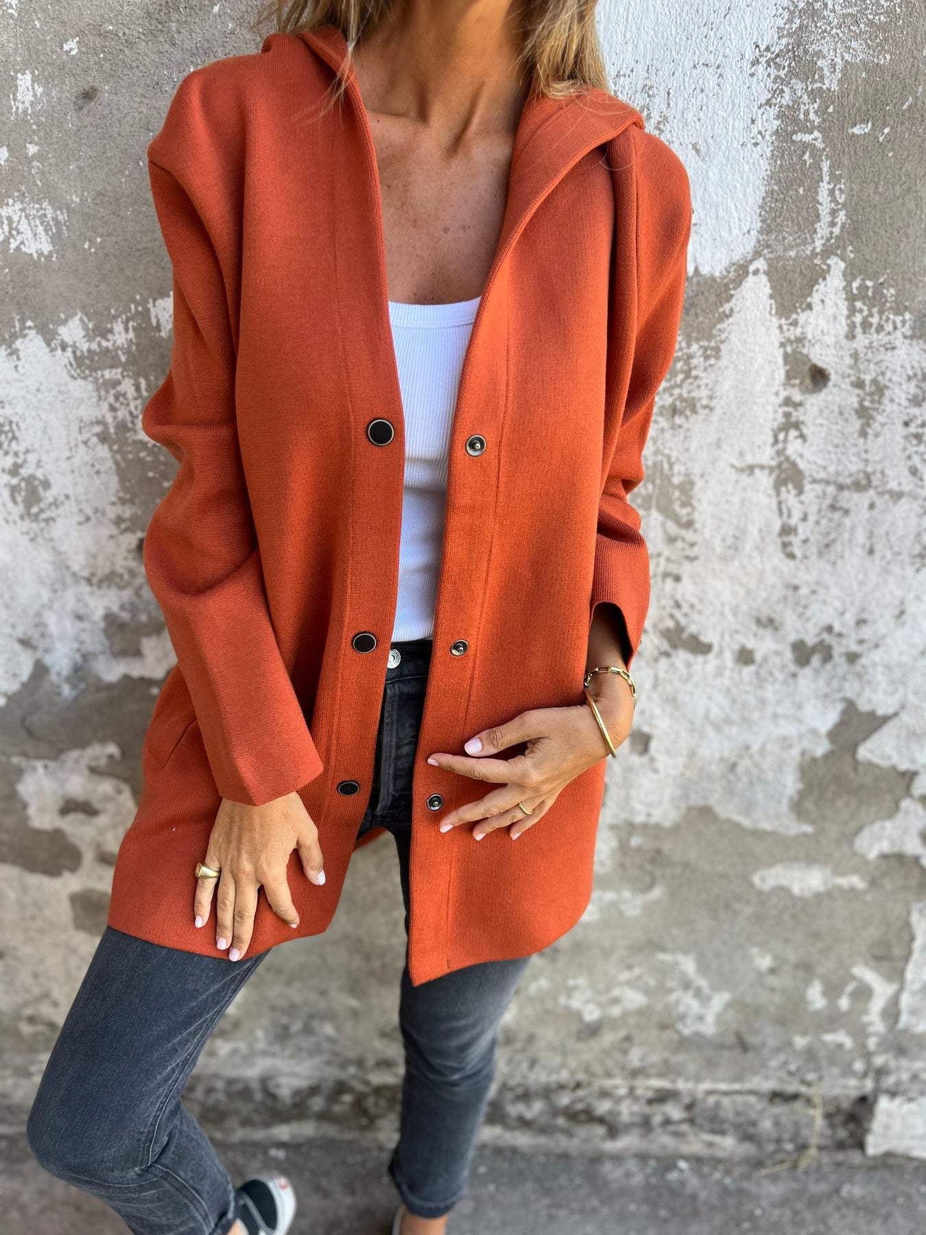 Gabe | Cardigan with Buttons and Hood