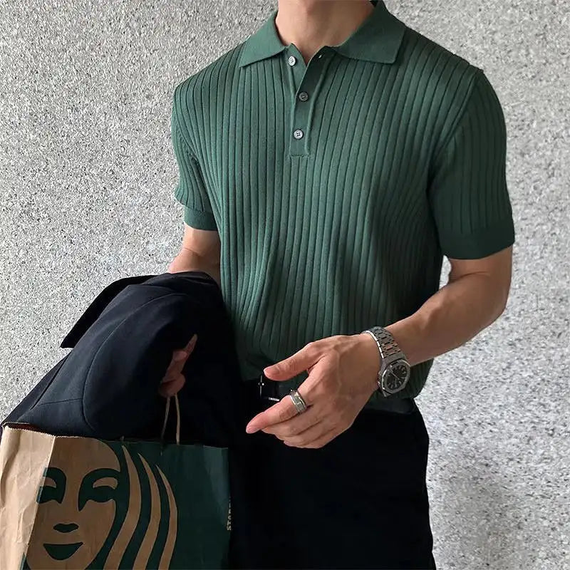Mario Short Sleeves Striped Polo