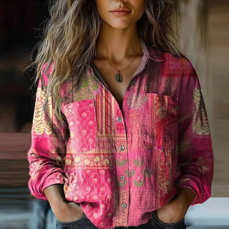 Chic Vintage Casual Blouse