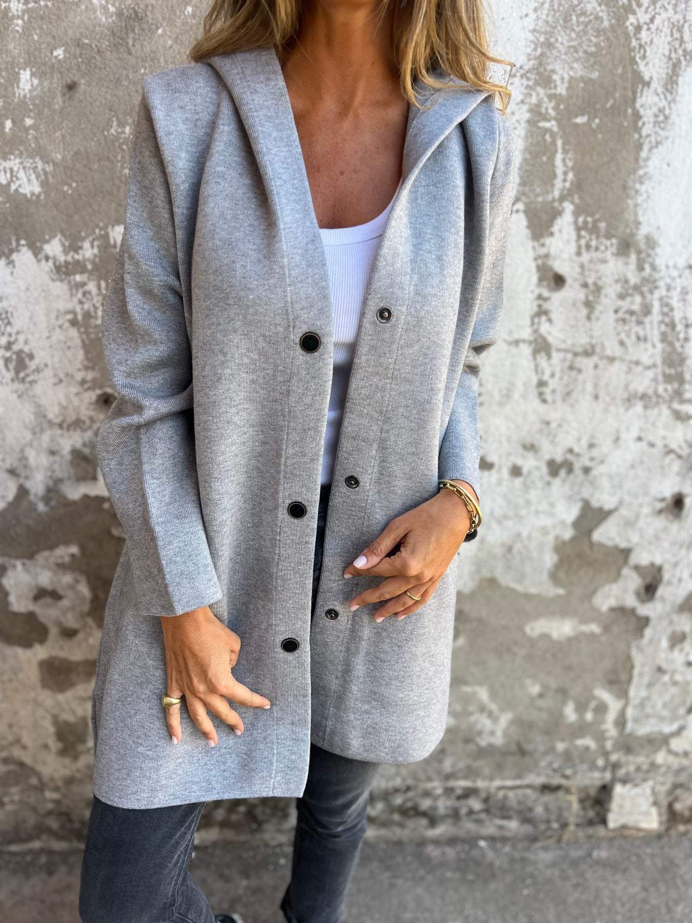Gabe | Cardigan with Buttons and Hood