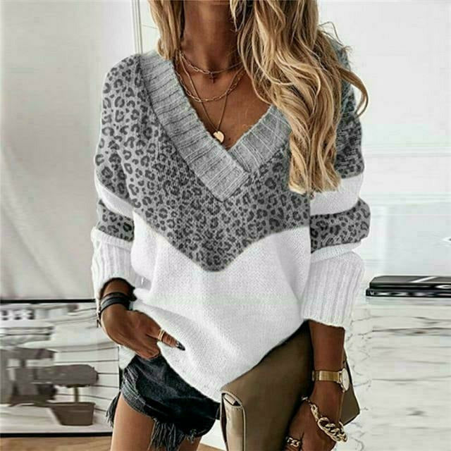 Stylish Leopard Print Sweater