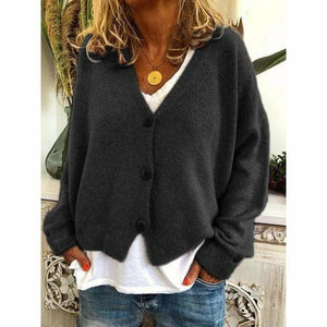 Chic Solid Color Cozy Knit Cardigan