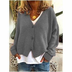 Chic Solid Color Cozy Knit Cardigan