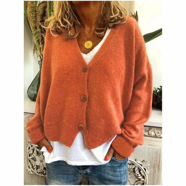 Chic Solid Color Cozy Knit Cardigan