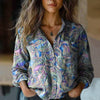 Retro Blouse with Unique Ethnic Pattern