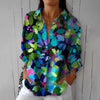 Vibrant Blouse with Stylish Leaf Print