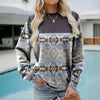 Retro Sweatshirt with Unique Geometric Pattern