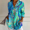 Retro Abstract Printed Blouse