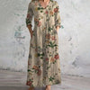 Elegant Long Sleeve Vintage Dress with Charming Floral Pattern