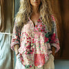 Charming Vintage Floral Patterned Blouse