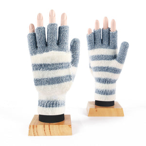 Warm Striped Knitted Gloves for Style and Comfort